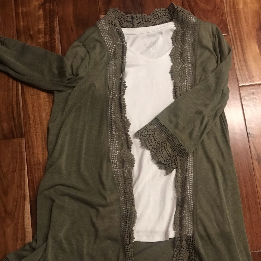 Lace detailed cardigan